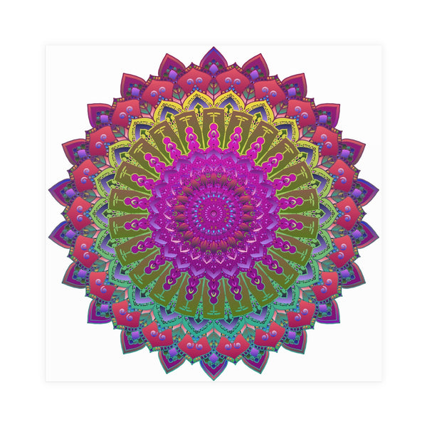 Vibrant Mandala Poster - Geometric Art Print Poster - Blululi