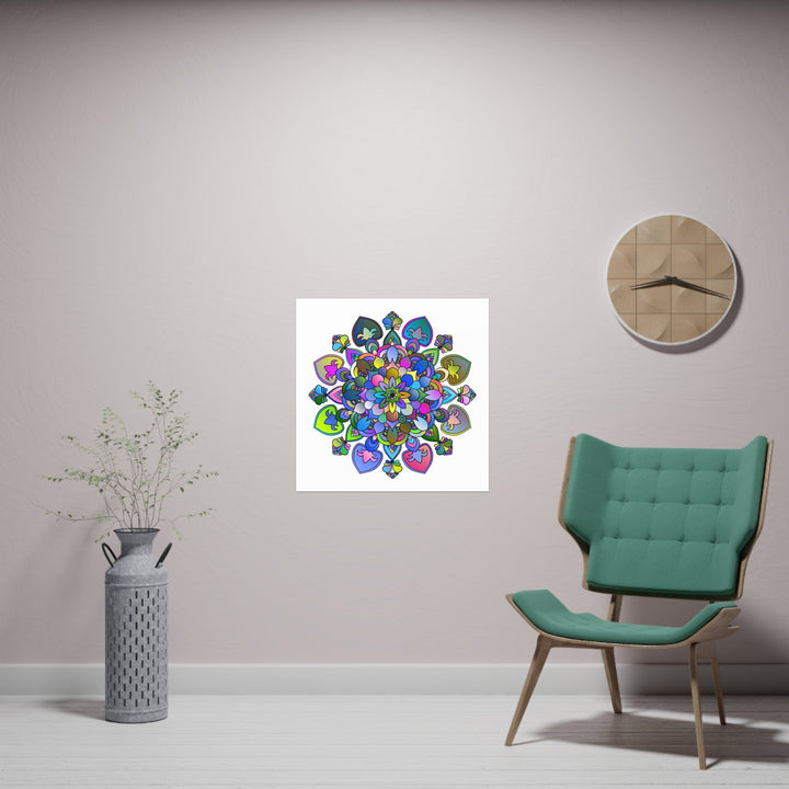 Vibrant Mandala Poster - Intricate Art Print Poster - Blululi