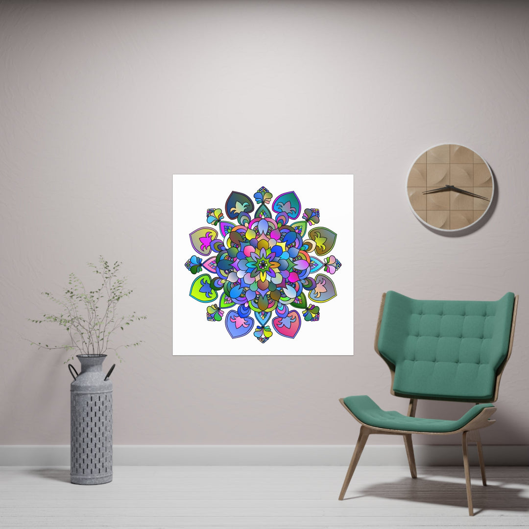 Vibrant Mandala Poster - Intricate Art Print Poster - Blululi