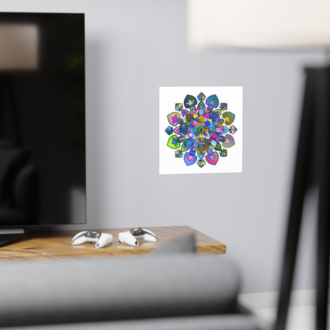 Vibrant Mandala Poster - Intricate Art Print Poster - Blululi