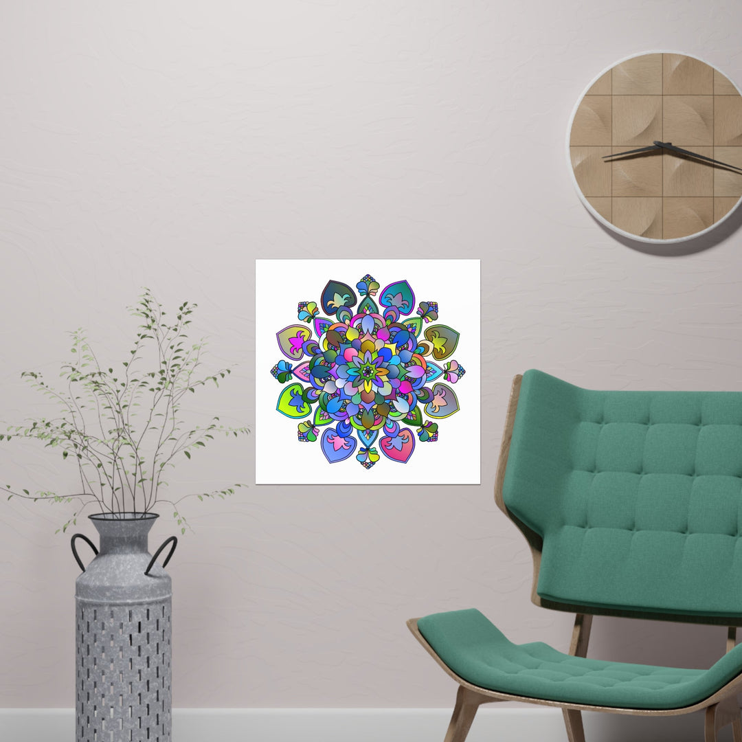 Vibrant Mandala Poster - Intricate Art Print Poster - Blululi