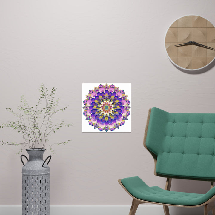 Vibrant Mandala Poster - Intricate Design Poster - Blululi