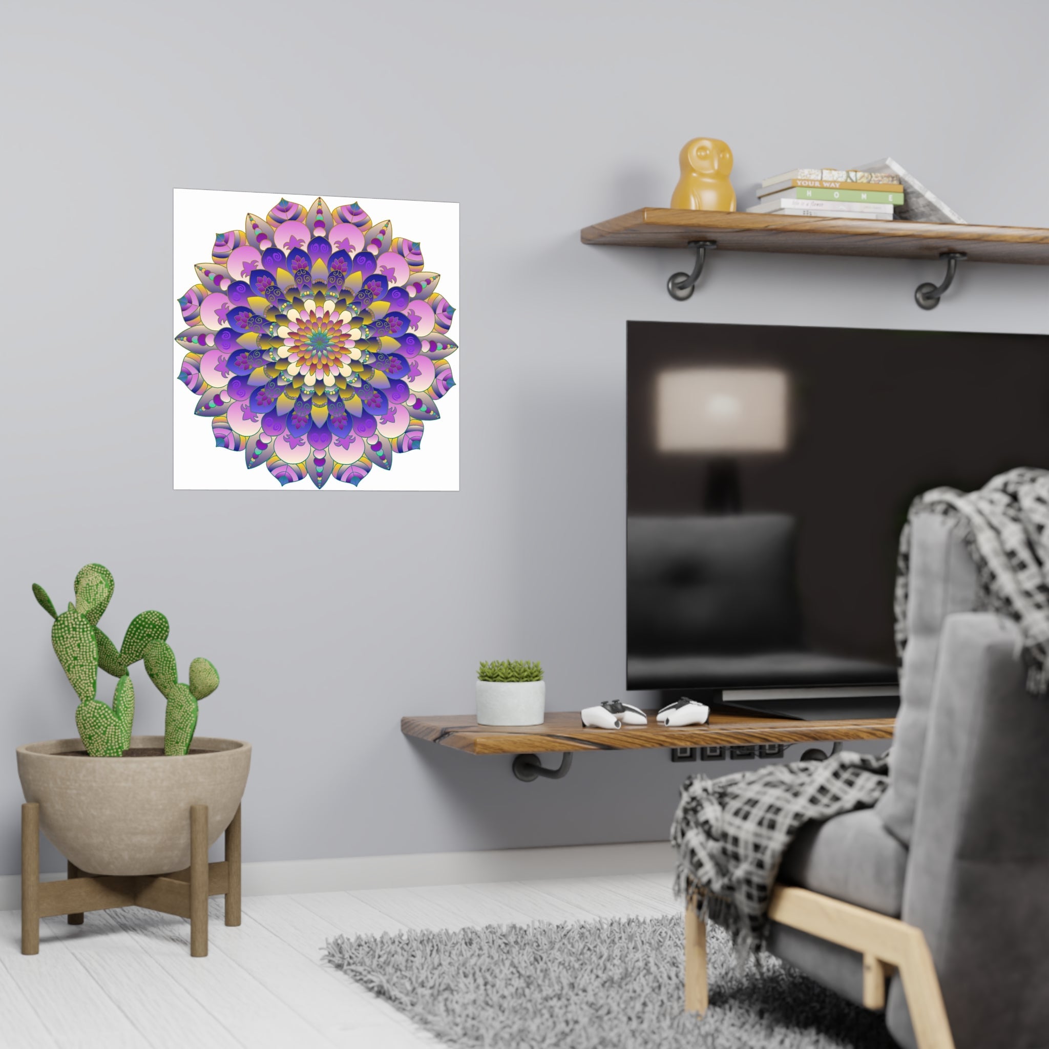 Vibrant Mandala Poster - Intricate Design Poster - Blululi