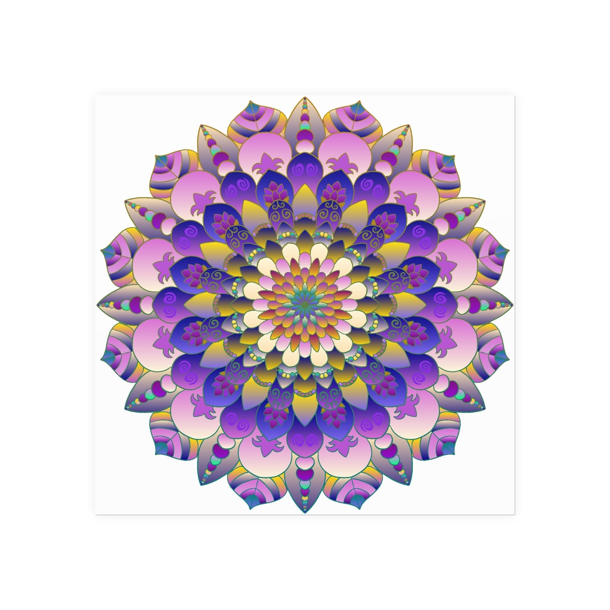 Vibrant Mandala Poster - Intricate Design Poster - Blululi