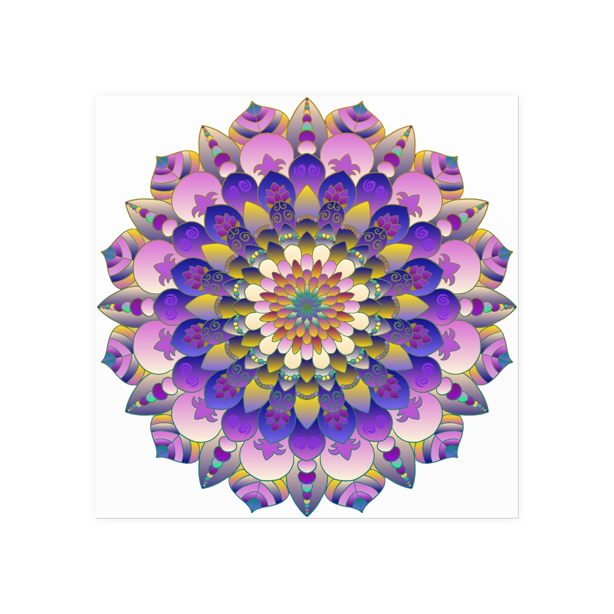 Vibrant Mandala Poster - Intricate Design Poster - Blululi