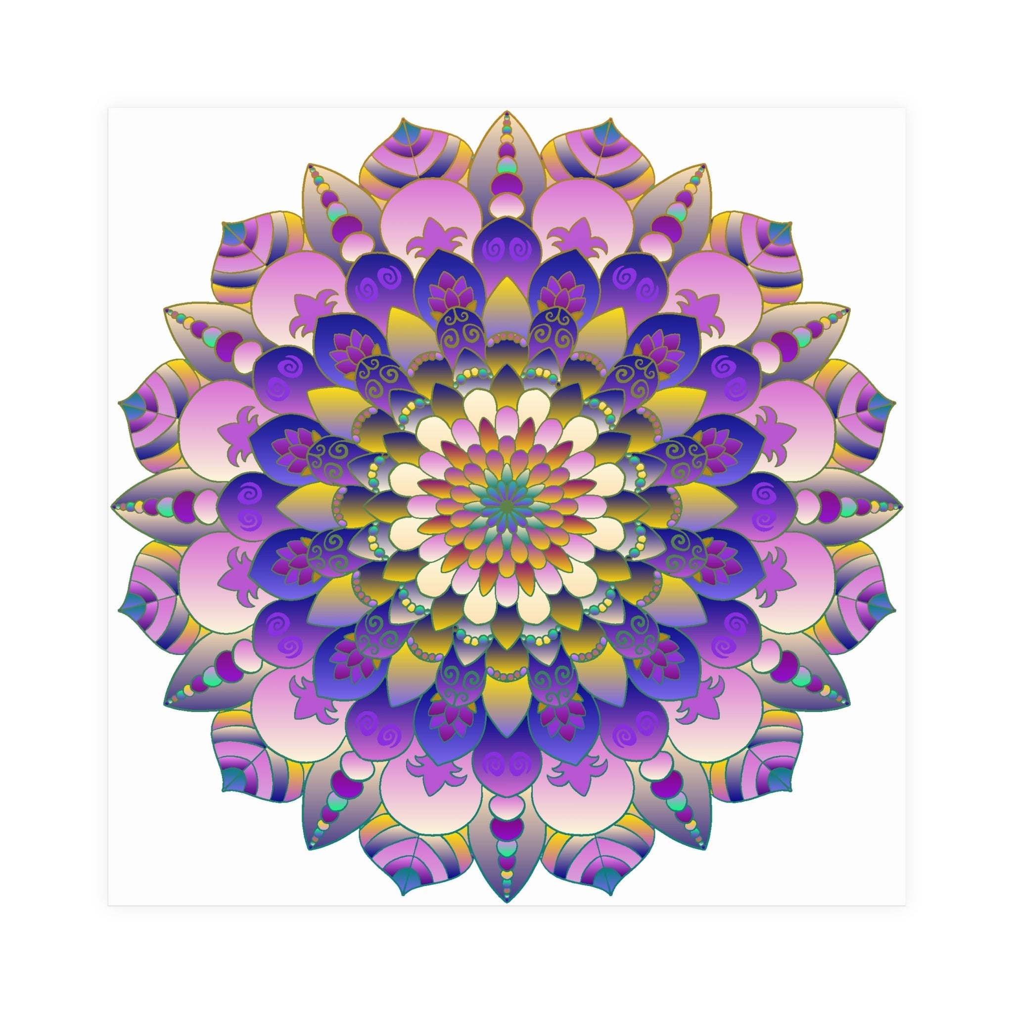 Vibrant Mandala Poster - Intricate Design Poster - Blululi