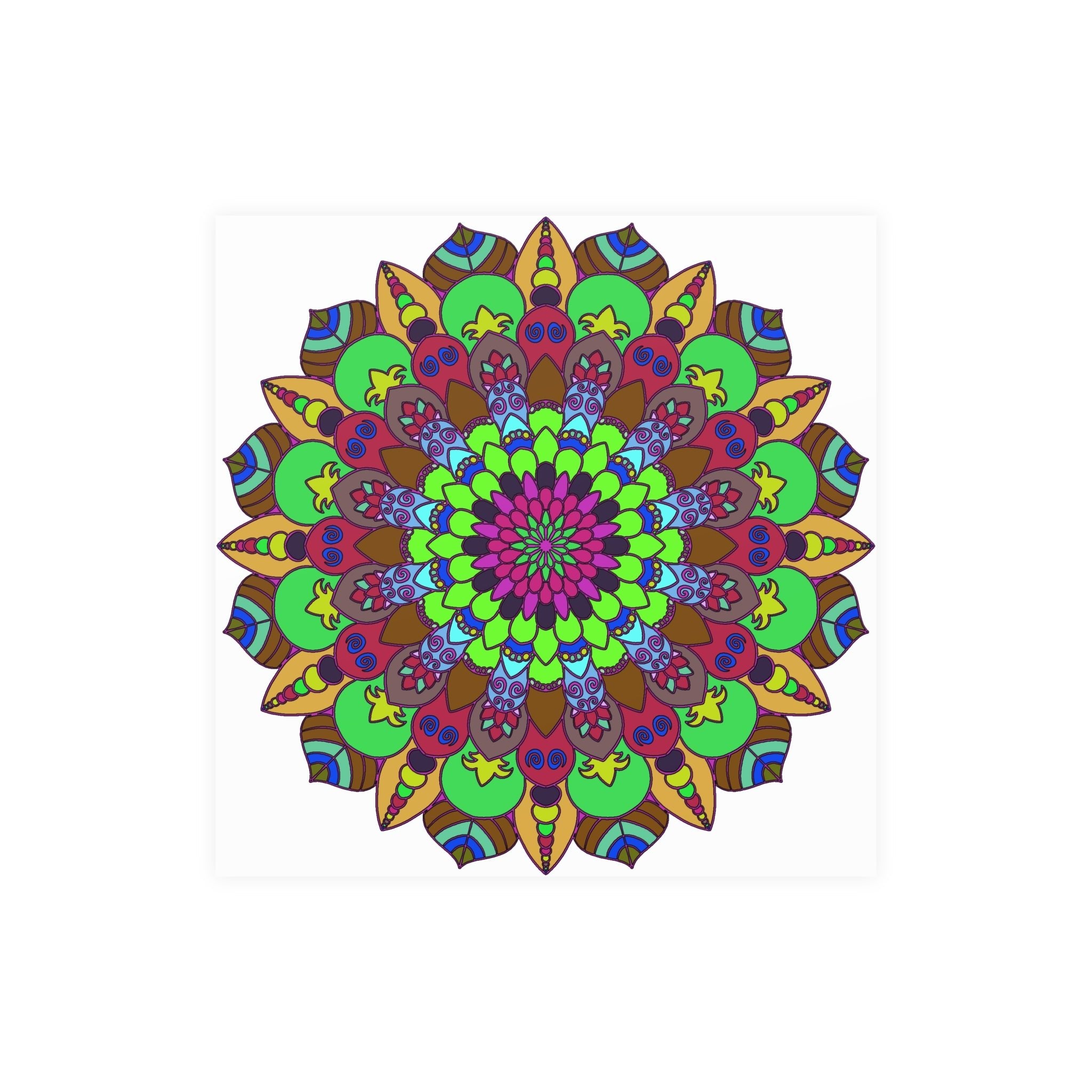 Vibrant Mandala Poster - Peace & Harmony Art Poster - Blululi