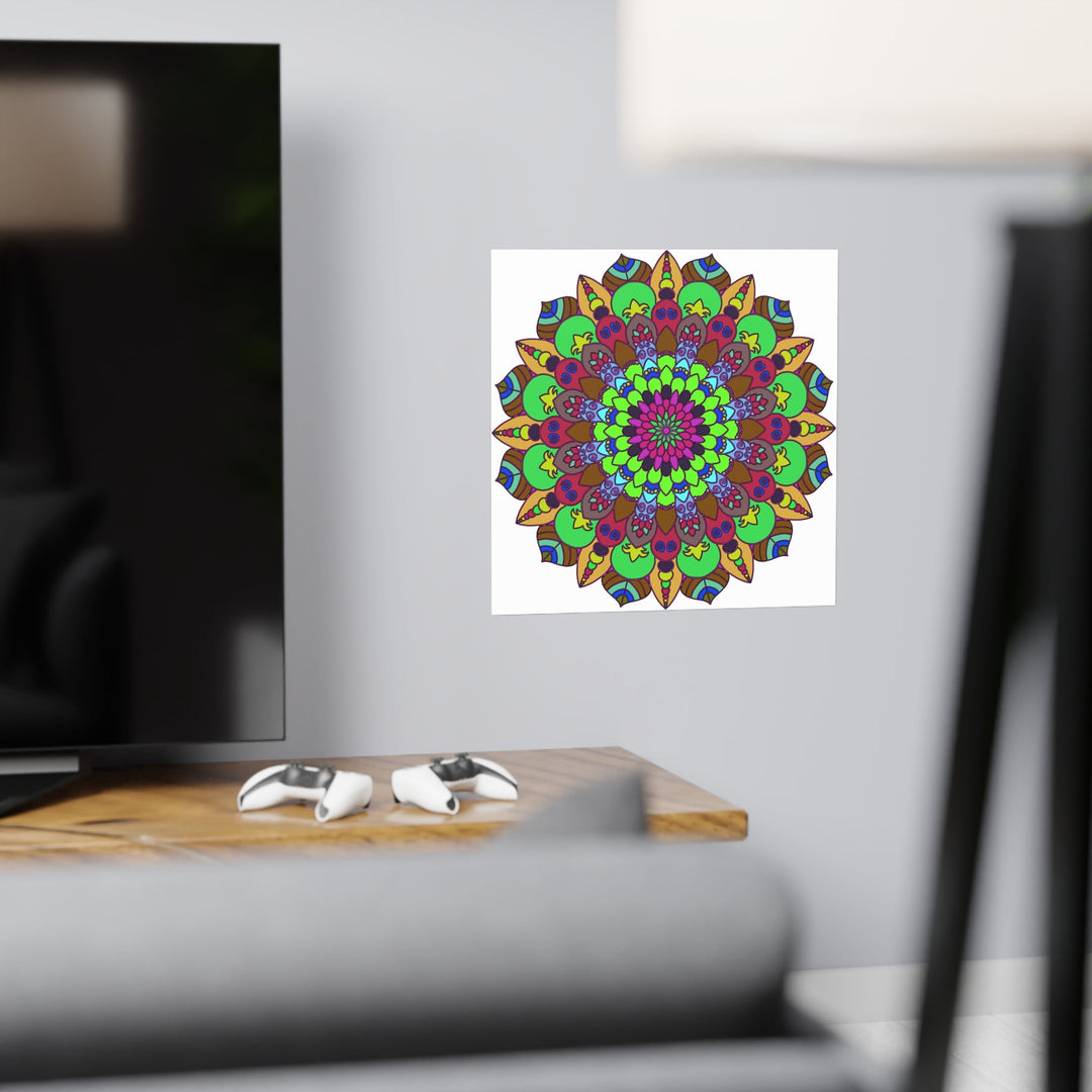 Vibrant Mandala Poster - Peace & Harmony Art Poster - Blululi