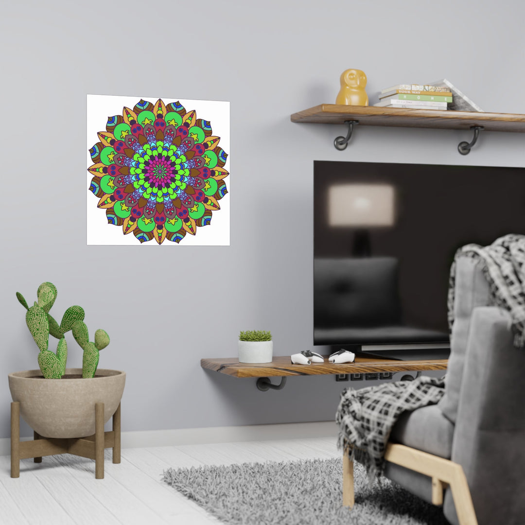 Vibrant Mandala Poster - Peace & Harmony Art Poster - Blululi