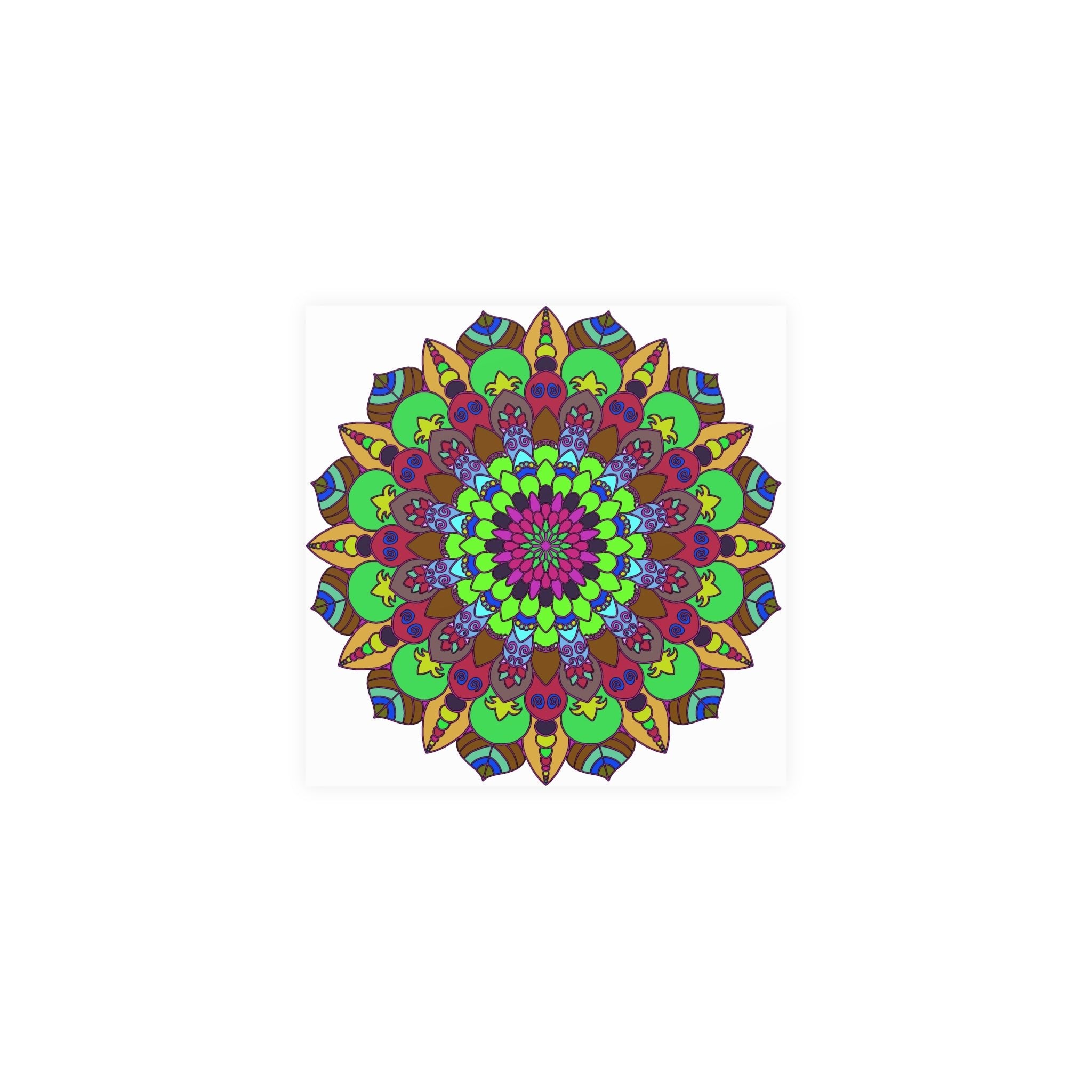 Vibrant Mandala Poster - Peace & Harmony Art Poster - Blululi