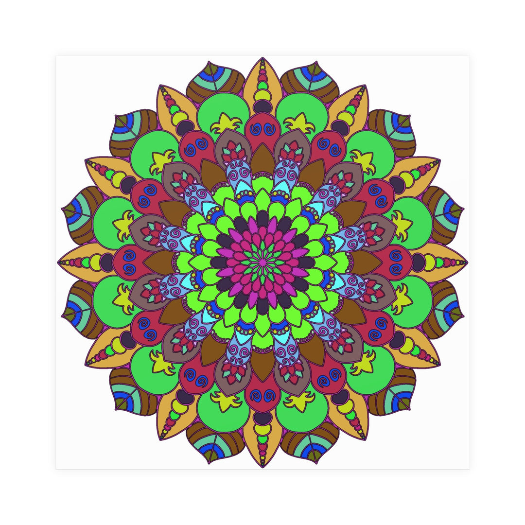 Vibrant Mandala Poster - Peace & Harmony Art Poster - Blululi