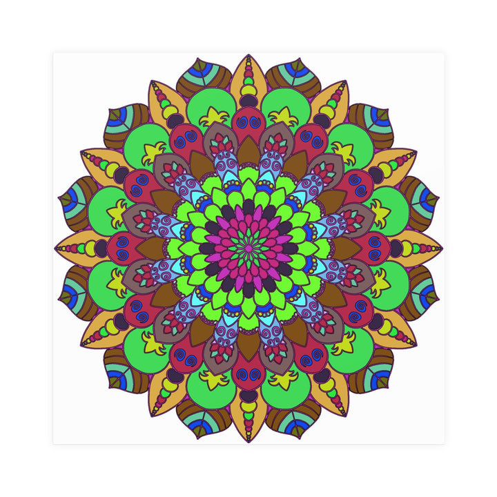 Vibrant Mandala Poster - Peace & Harmony Art Poster - Blululi