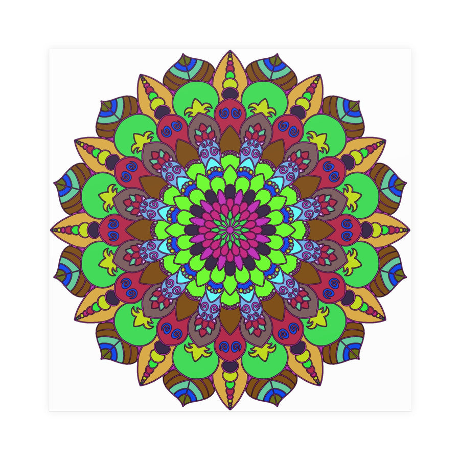 Vibrant Mandala Poster - Peace & Harmony Art Poster - Blululi