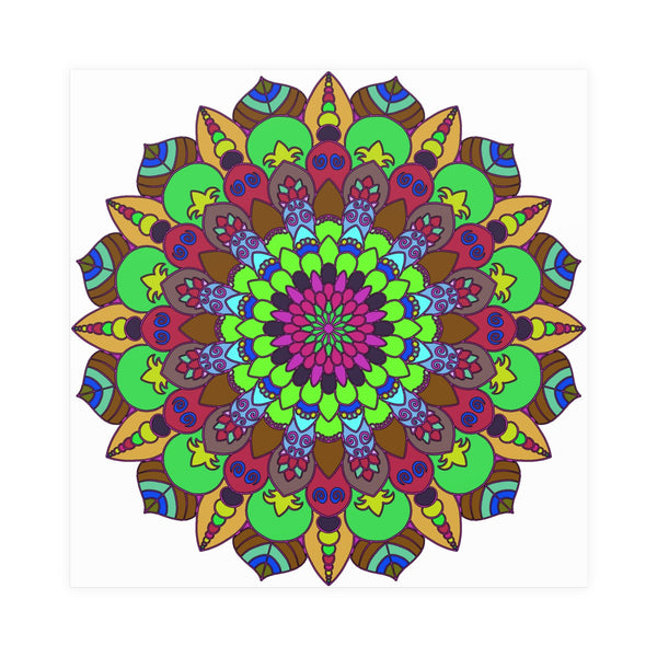 Vibrant Mandala Poster - Peace & Harmony Art Poster - Blululi