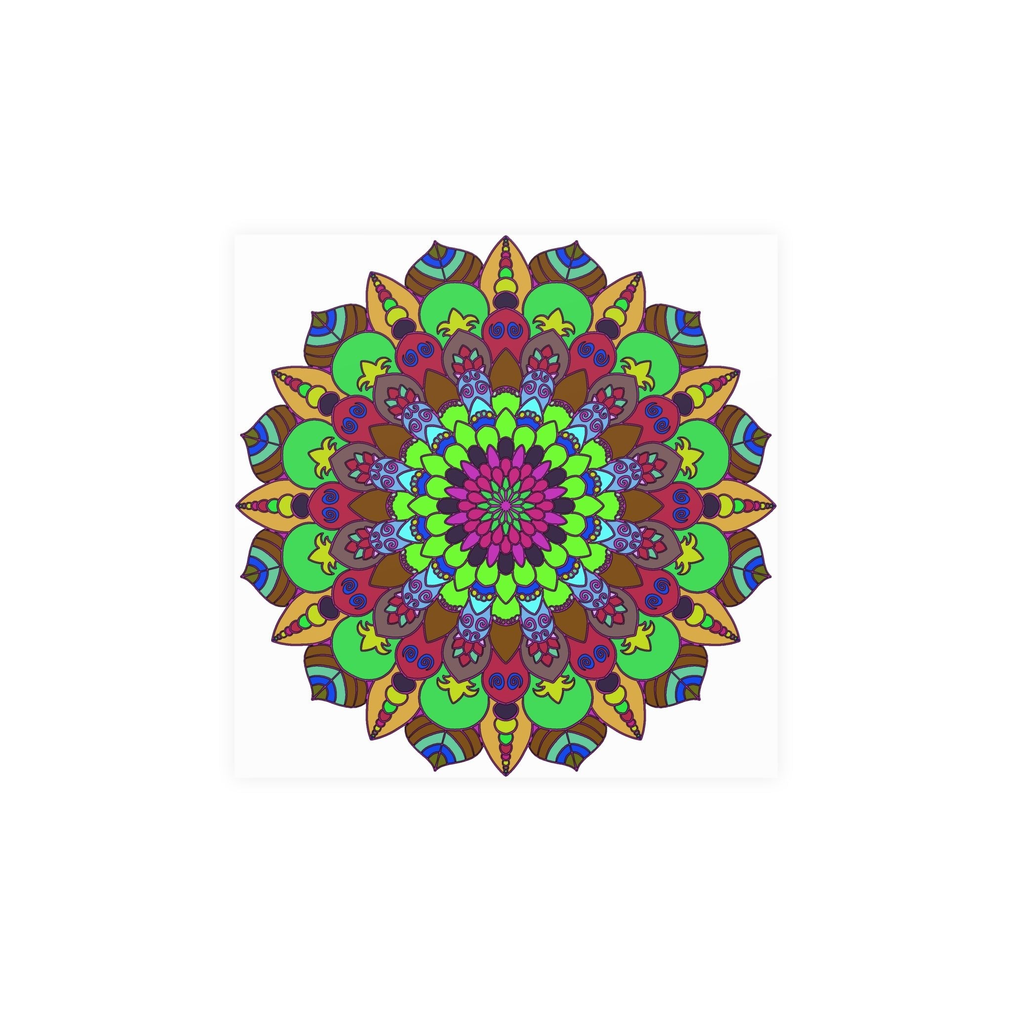 Vibrant Mandala Poster - Peace & Harmony Art Poster - Blululi