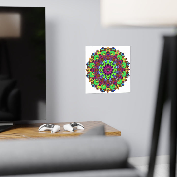 Vibrant Mandala Poster - Peace & Harmony Art Poster - Blululi