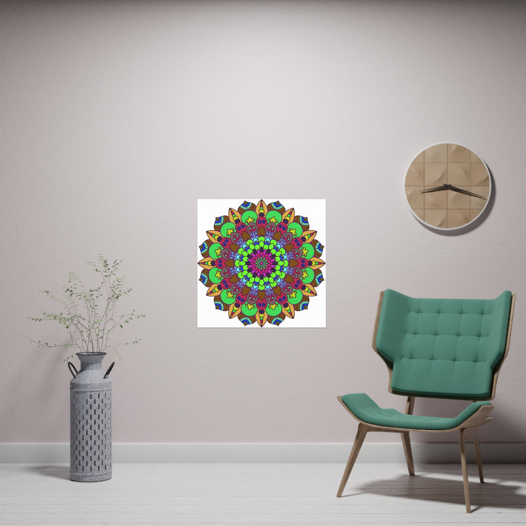 Vibrant Mandala Poster - Peace & Harmony Art Poster - Blululi