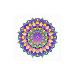 Vibrant Mandala Poster - Purple, Yellow, Green Poster - Blululi