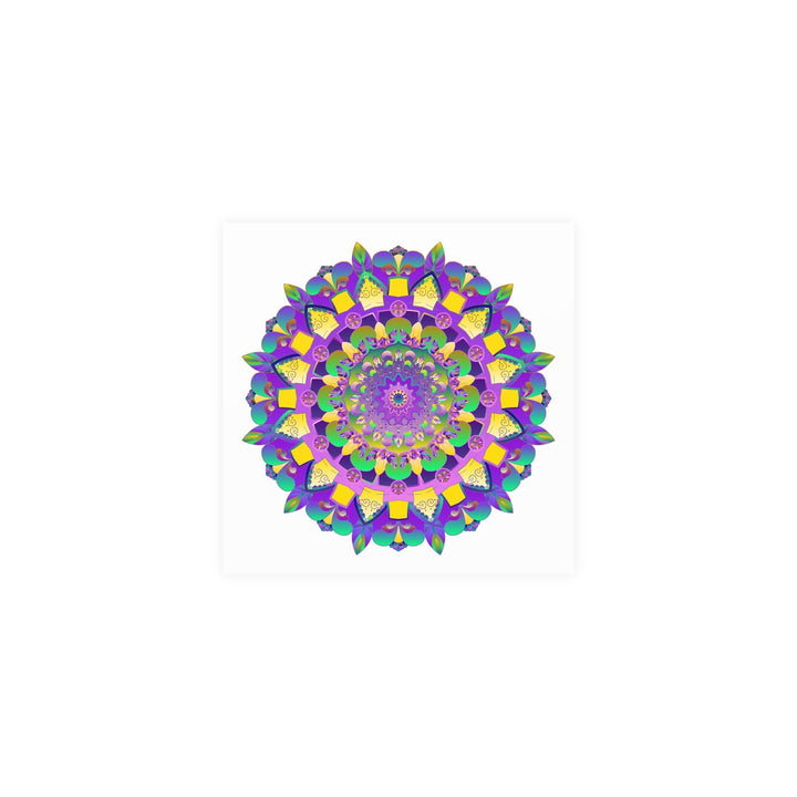 Vibrant Mandala Poster - Purple, Yellow, Green Poster - Blululi