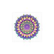 Vibrant Mandala Poster - Purple, Yellow, Green Poster - Blululi
