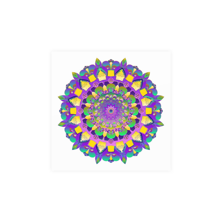 Vibrant Mandala Poster - Purple, Yellow, Green Poster - Blululi