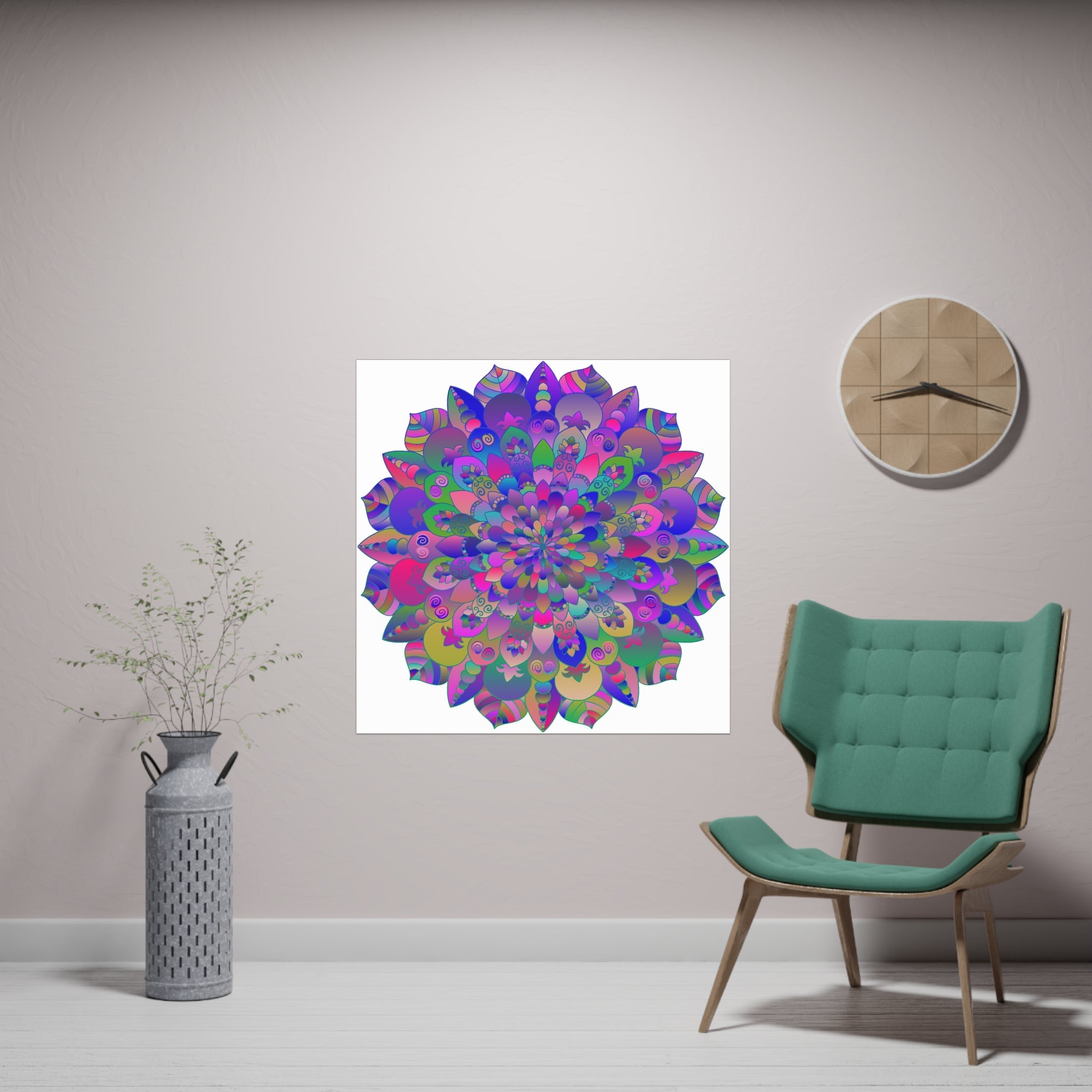 Vibrant Mandala Poster - Spiritual Art Print Poster - Blululi