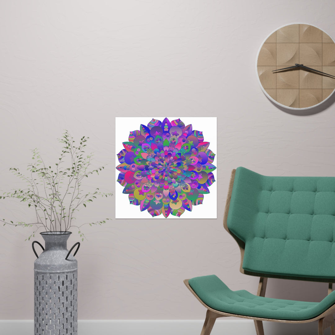 Vibrant Mandala Poster - Spiritual Art Print Poster - Blululi