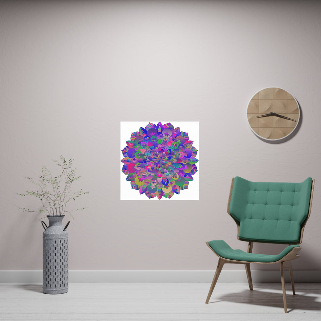 Vibrant Mandala Poster - Spiritual Art Print Poster - Blululi