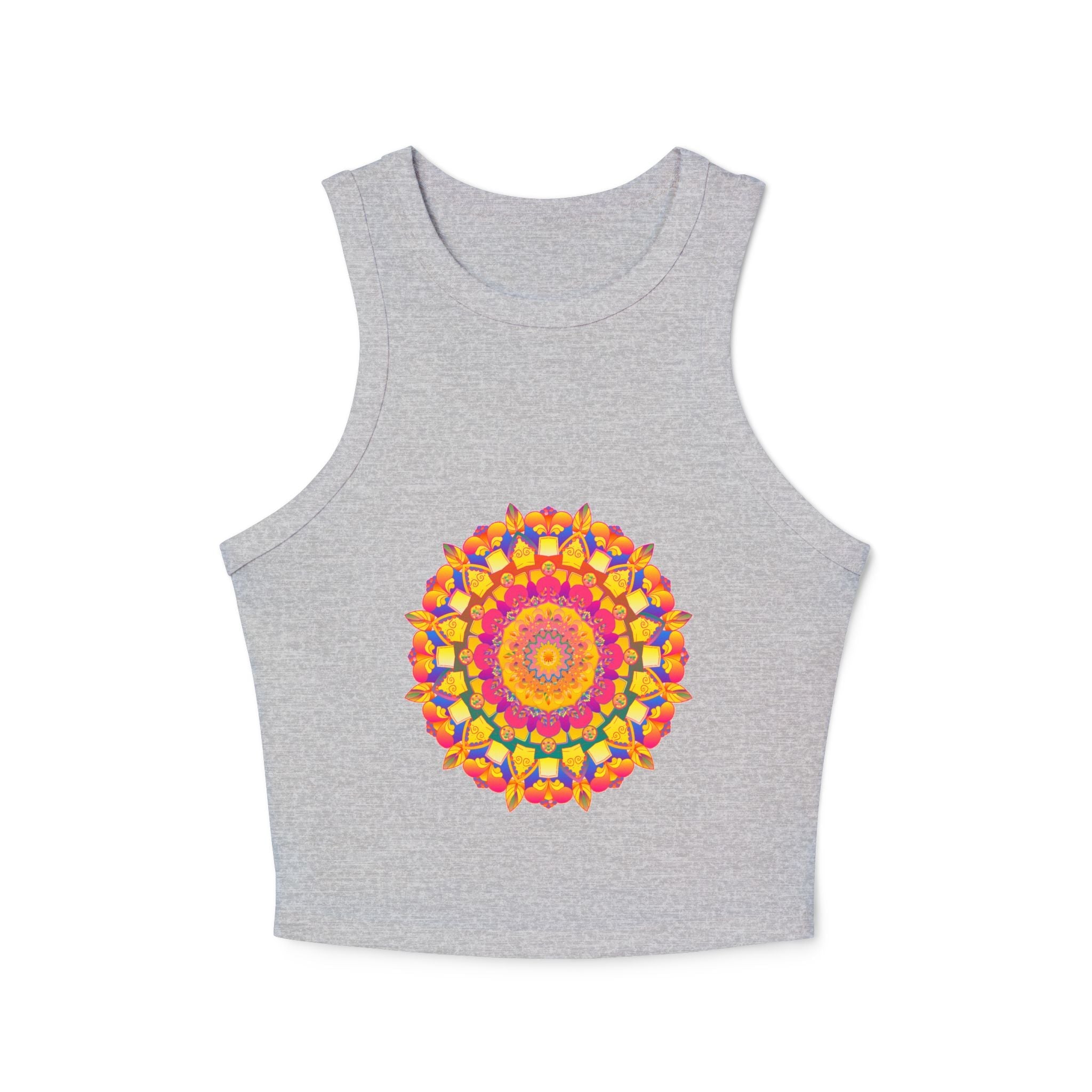 Vibrant Mandala Racerback Tank Top - Boho Style Tank Top - Blululi