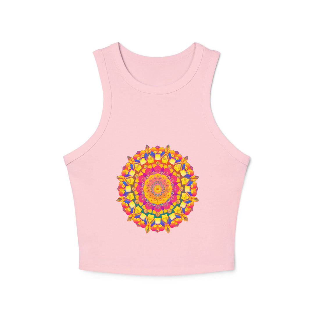 Vibrant Mandala Racerback Tank Top - Boho Style Tank Top - Blululi