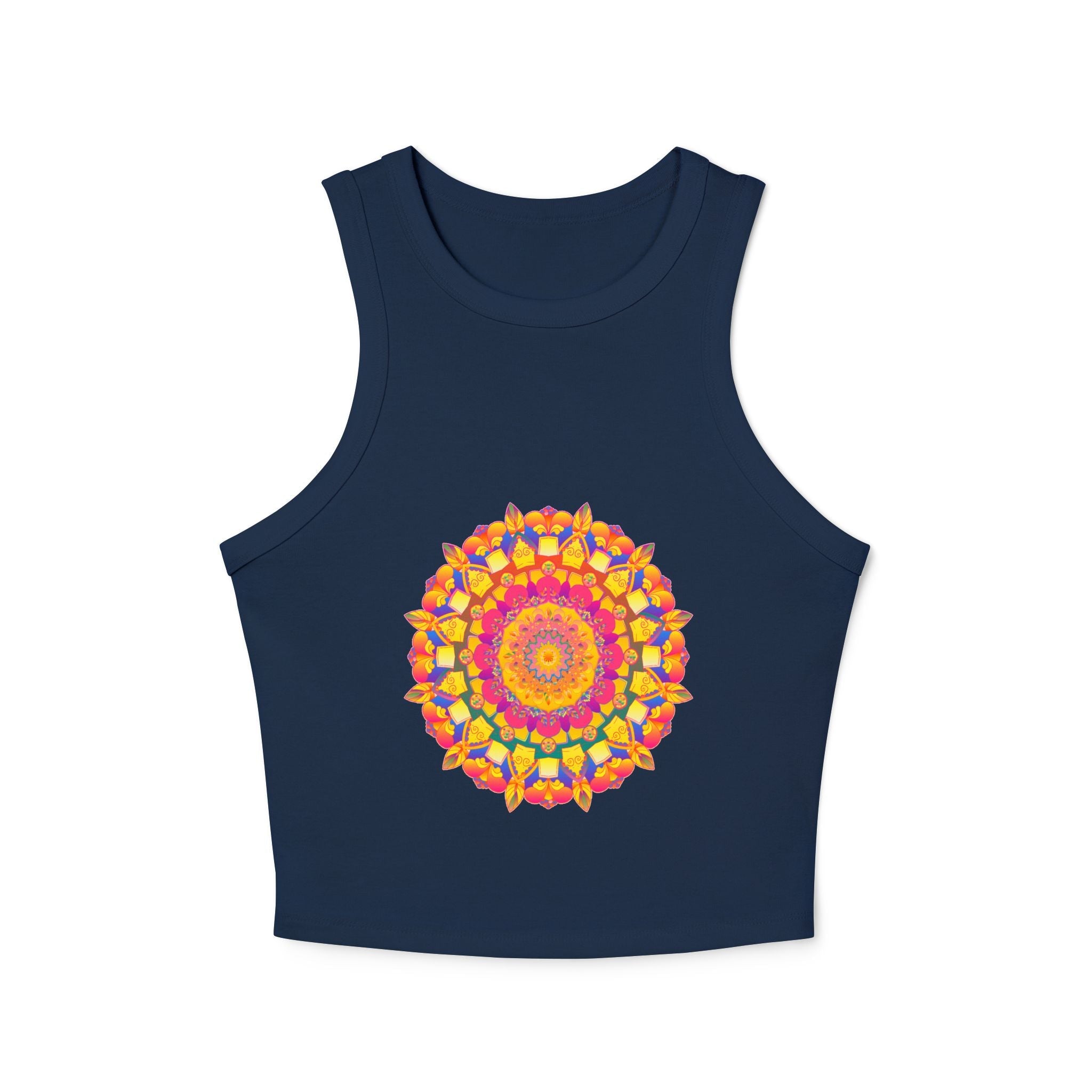 Vibrant Mandala Racerback Tank Top - Boho Style Tank Top - Blululi