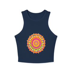 Vibrant Mandala Racerback Tank Top - Boho Style Tank Top - Blululi