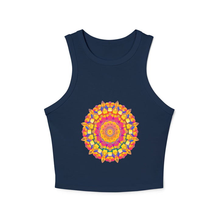 Vibrant Mandala Racerback Tank Top - Boho Style Tank Top - Blululi