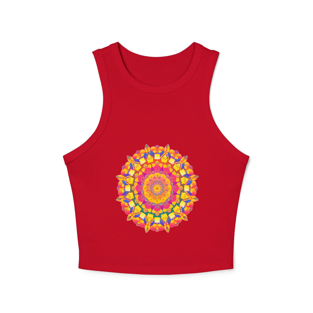 Vibrant Mandala Racerback Tank Top - Boho Style Tank Top - Blululi