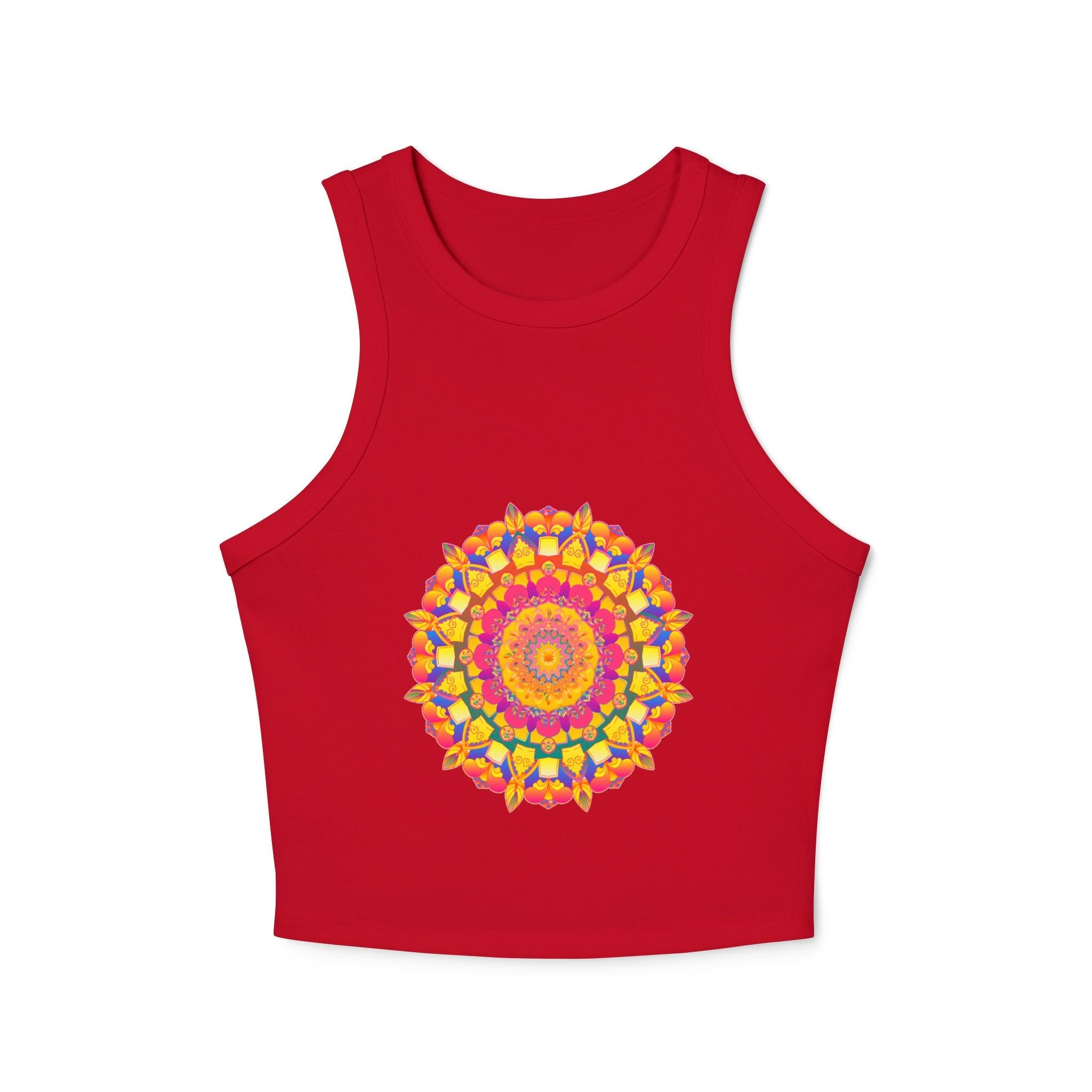 Vibrant Mandala Racerback Tank Top - Boho Style Tank Top - Blululi