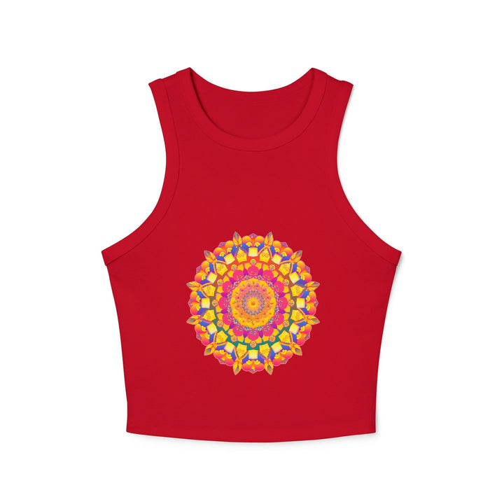 Vibrant Mandala Racerback Tank Top - Boho Style Tank Top - Blululi