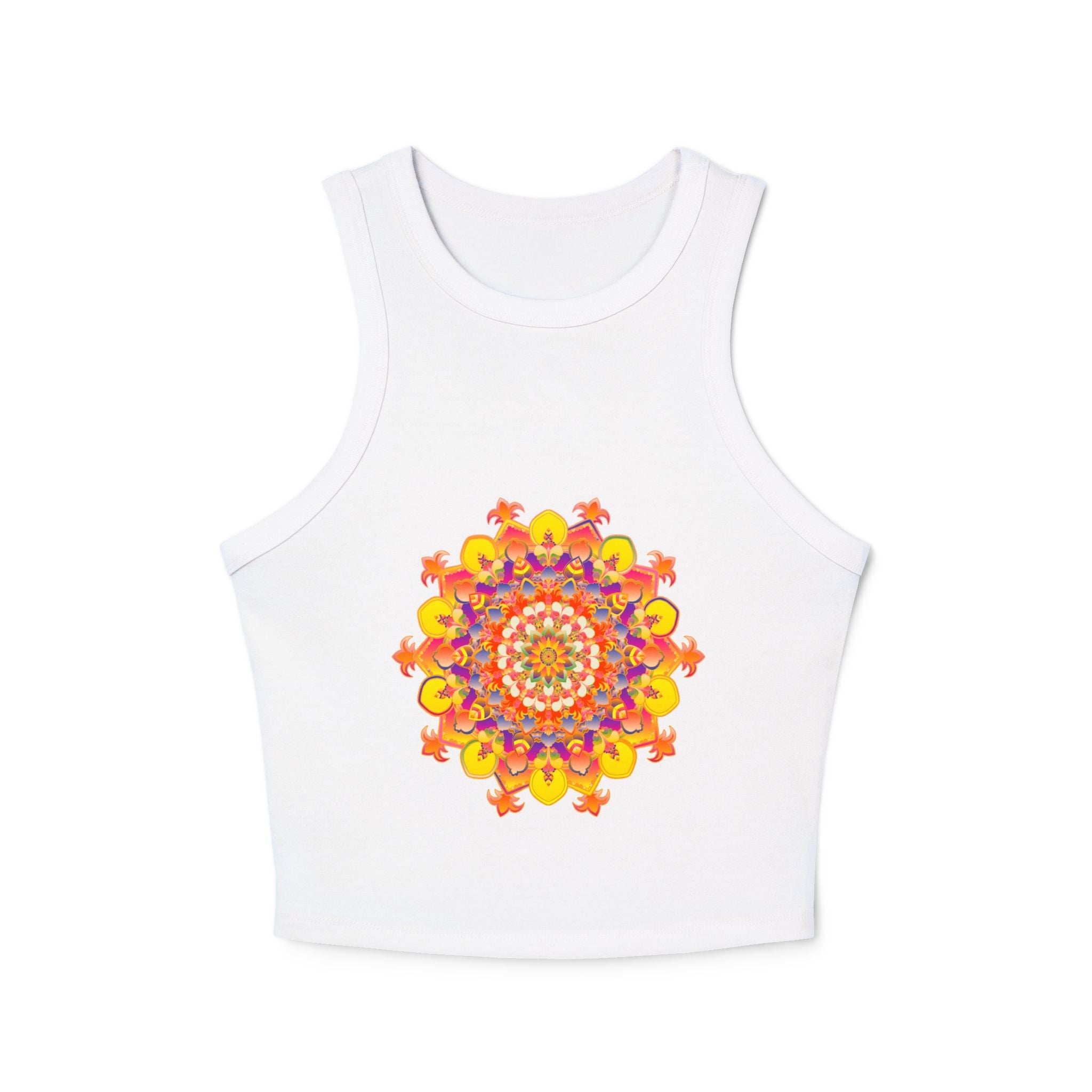 Vibrant Mandala Racerback Tank Top - Hand Drawn Tank Top - Blululi