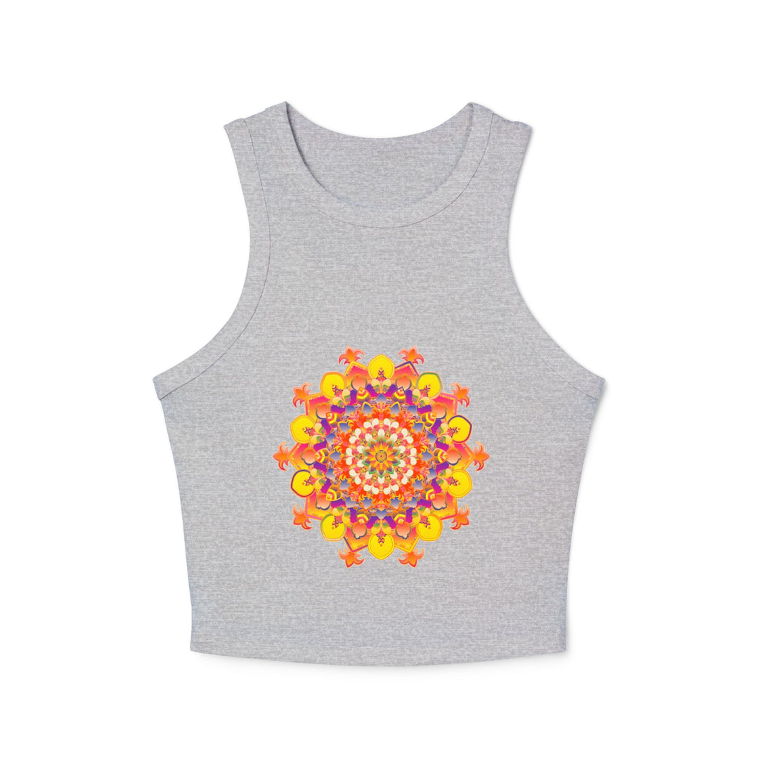 Vibrant Mandala Racerback Tank Top - Hand Drawn Tank Top - Blululi