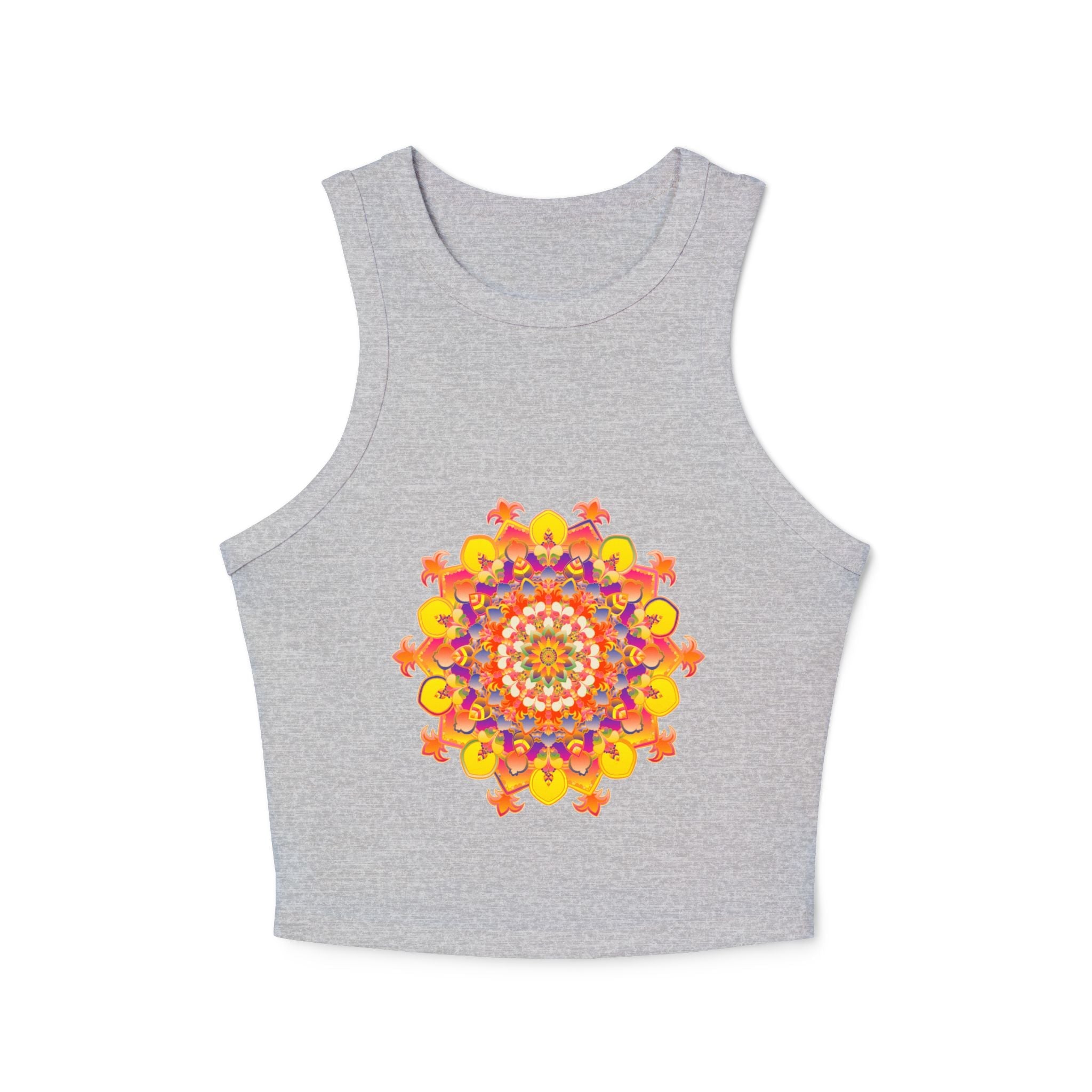 Vibrant Mandala Racerback Tank Top - Hand Drawn Tank Top - Blululi