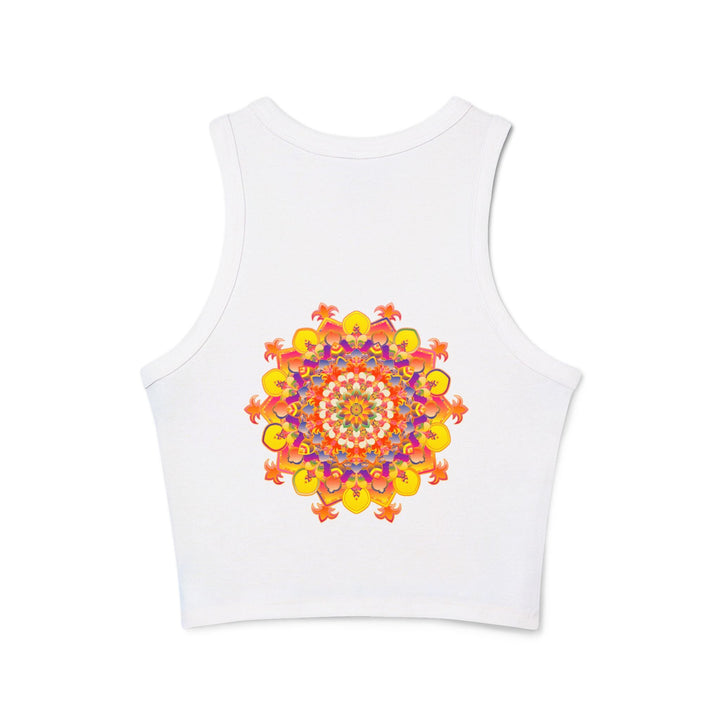 Vibrant Mandala Racerback Tank Top - Hand Drawn Tank Top - Blululi