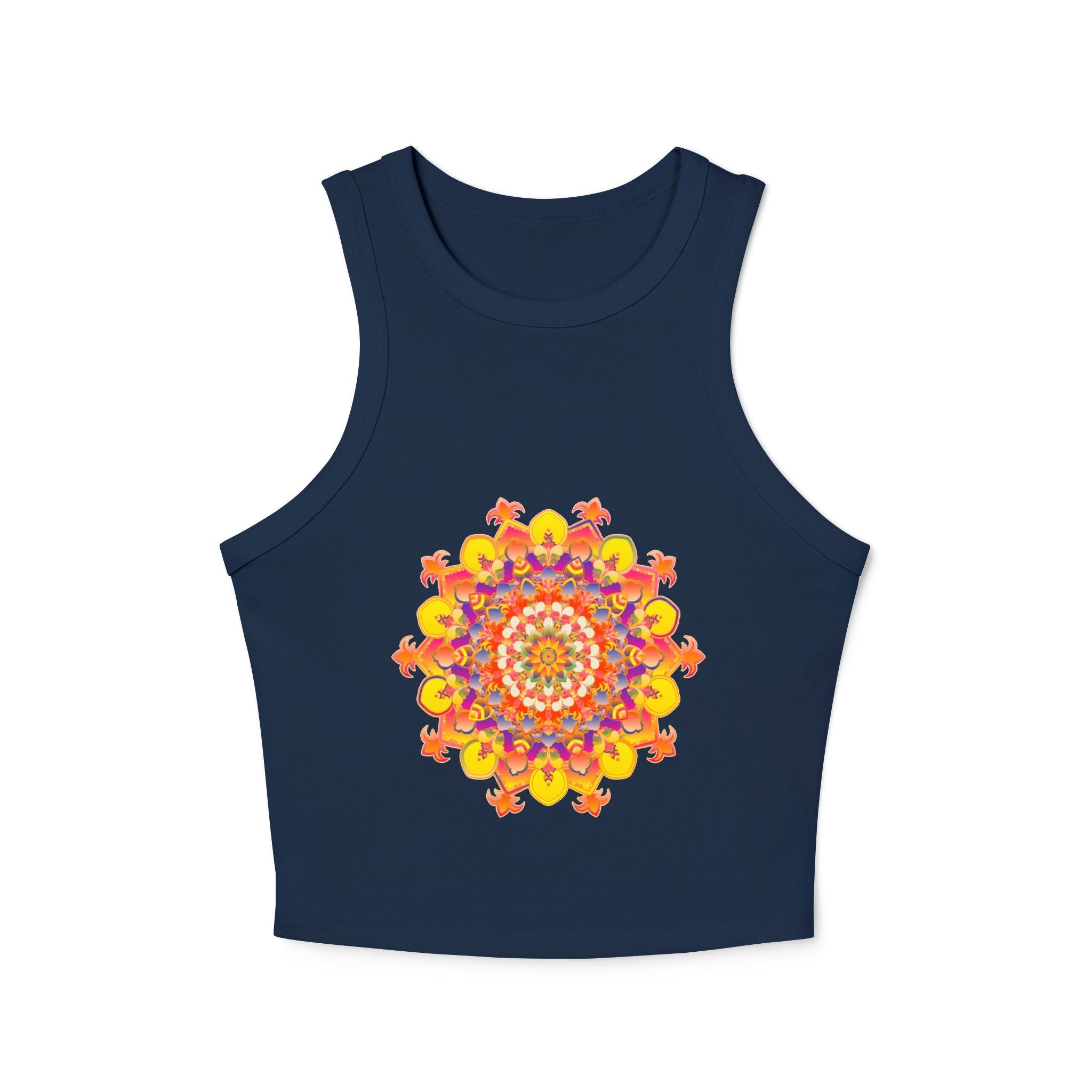 Vibrant Mandala Racerback Tank Top - Hand Drawn Tank Top - Blululi