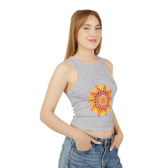 Vibrant Mandala Racerback Tank Top - Hand Drawn Tank Top - Blululi
