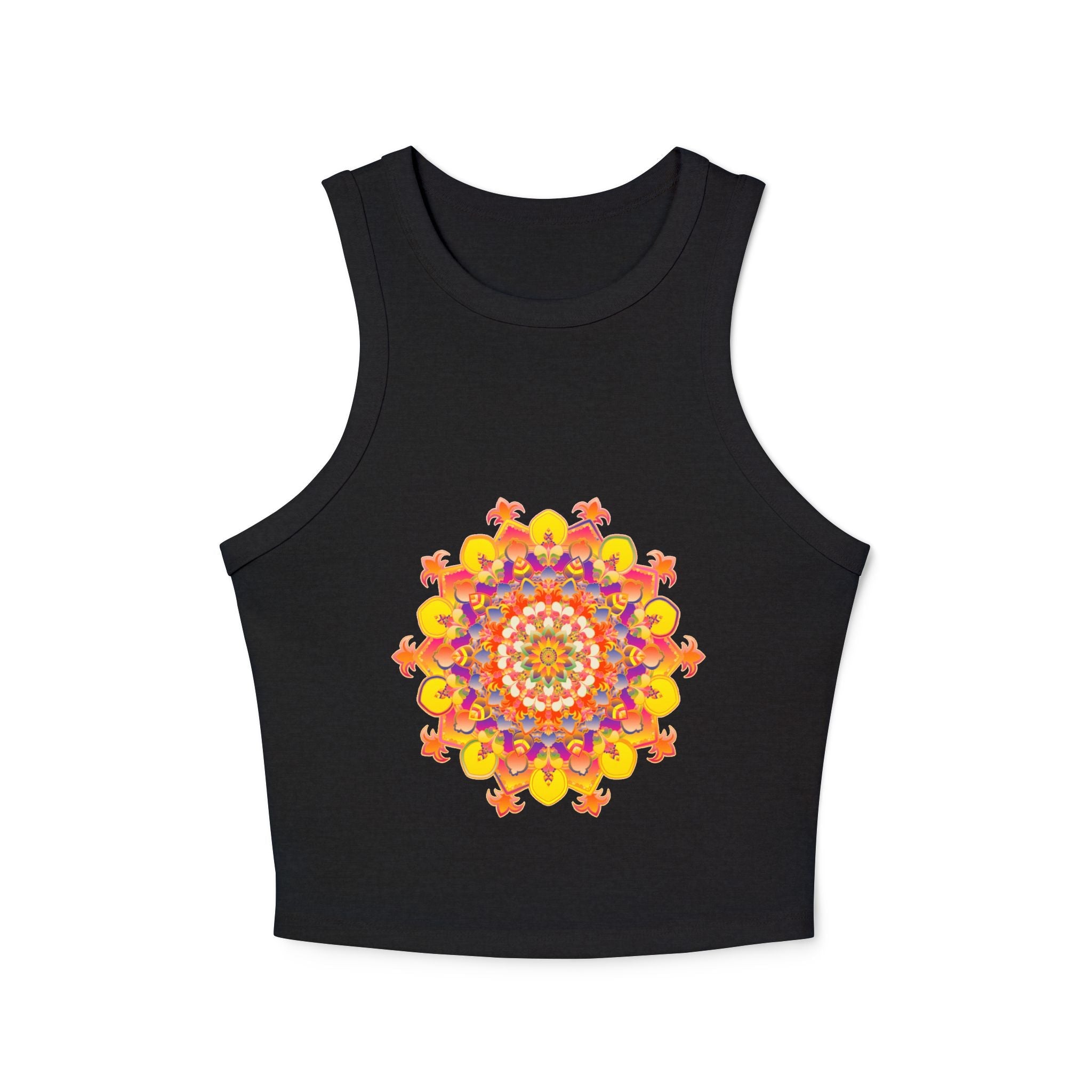 Vibrant Mandala Racerback Tank Top - Hand Drawn Tank Top - Blululi