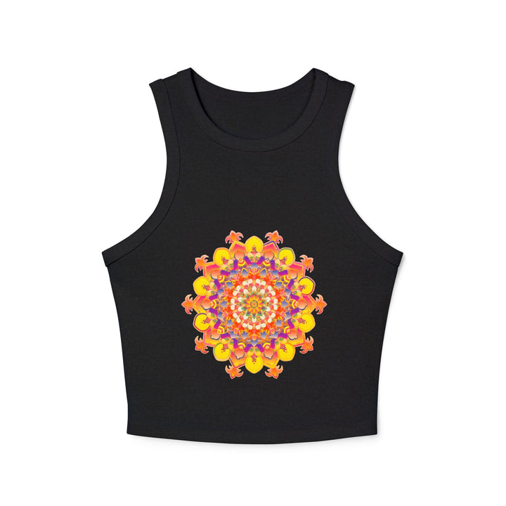 Vibrant Mandala Racerback Tank Top - Hand Drawn Tank Top - Blululi