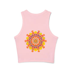 Vibrant Mandala Racerback Tank Top - Hand Drawn Tank Top - Blululi