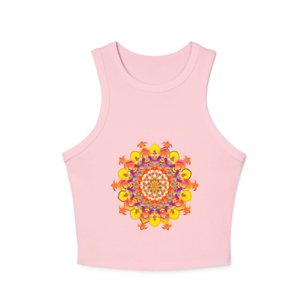 Vibrant Mandala Racerback Tank Top - Hand Drawn Tank Top - Blululi