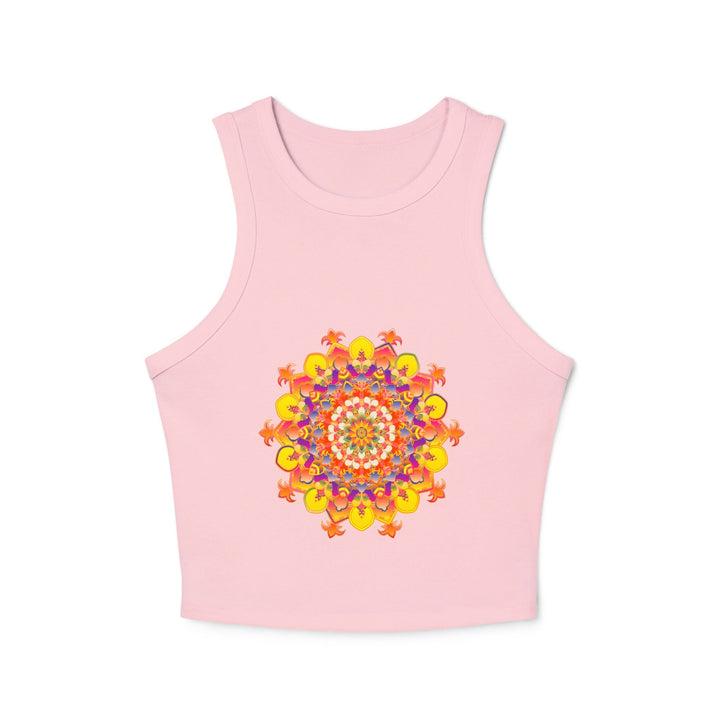 Vibrant Mandala Racerback Tank Top - Hand Drawn Tank Top - Blululi