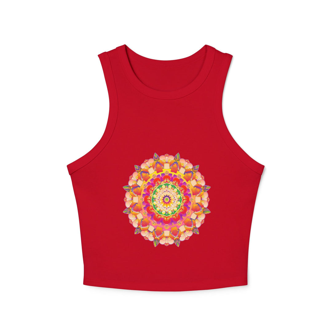 Vibrant Mandala Racerback Tank Top Tank Top - Blululi