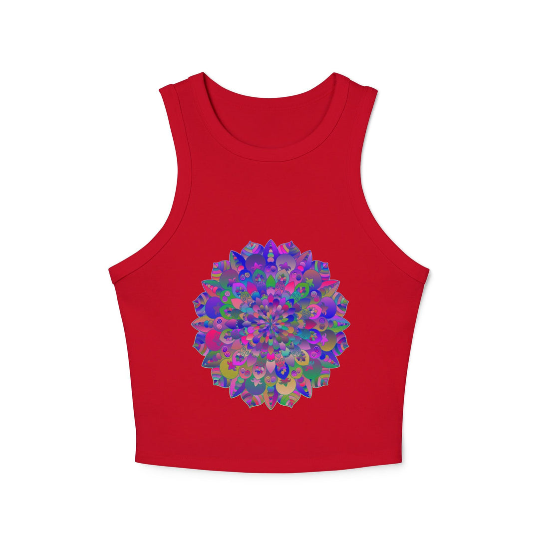 Vibrant Mandala Racerback Tank Top Tank Top - Blululi