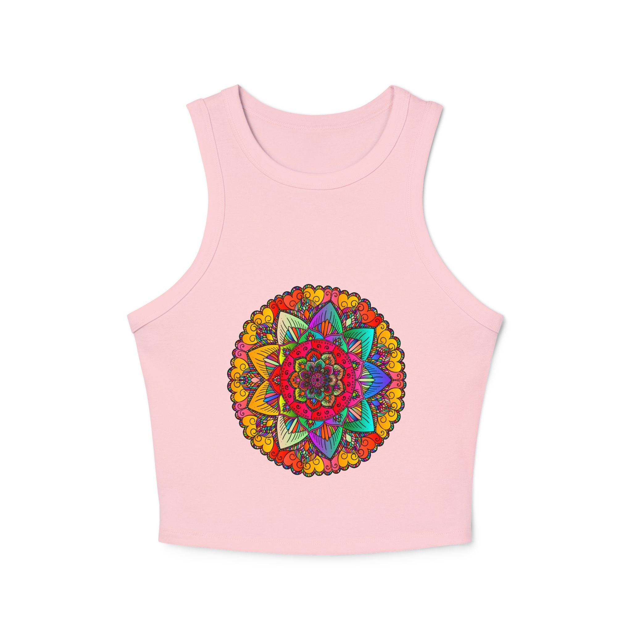 Vibrant Mandala Racerback Tank Top Tank Top - Blululi